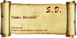 Samu Dezső névjegykártya
