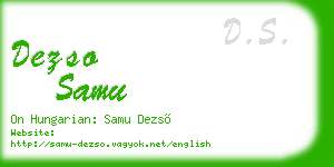 dezso samu business card
