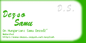 dezso samu business card